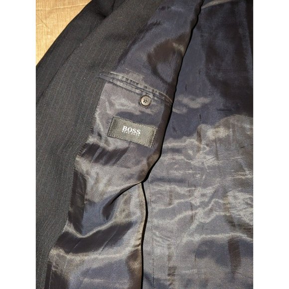 Hugo Boss Men's Single Breasted Black Blazer Virgin Wool 46R Lancaster/Smart - Picture 7 of 9